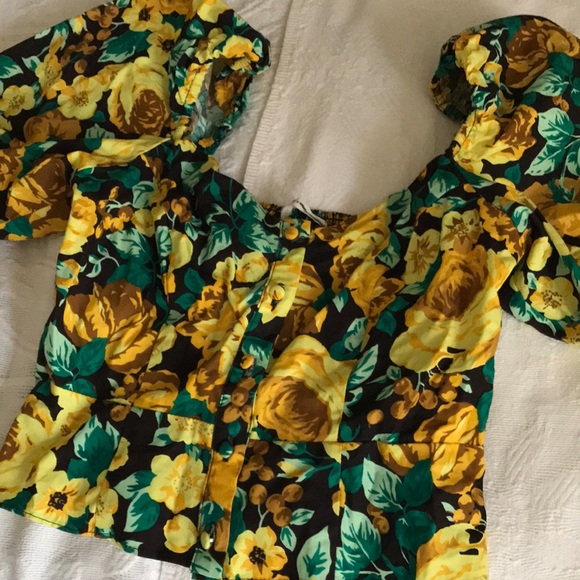 Urban Outfitters Tops - Lauren Ashley x urban outfitters floral cropped blouse